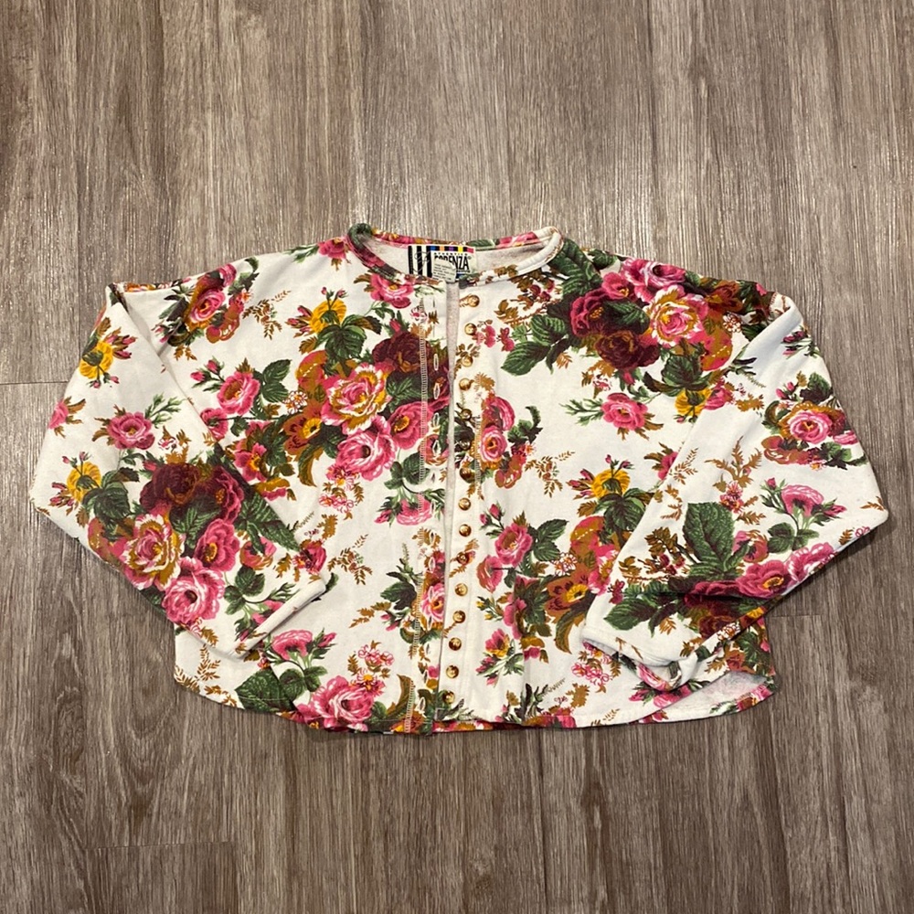 Vintage floral print cardigan
